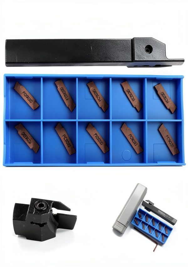UrbanHui 12pcs Lathe Grooving Tool Holder Kit with Carbide Inserts-6