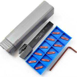 UrbanHui 12pcs Lathe Grooving Tool Holder Kit with Carbide Inserts-0