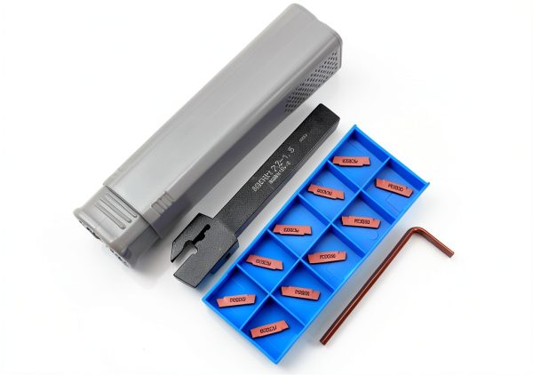 UrbanHui 12pcs Lathe Grooving Tool Holder Kit with Carbide Inserts-0