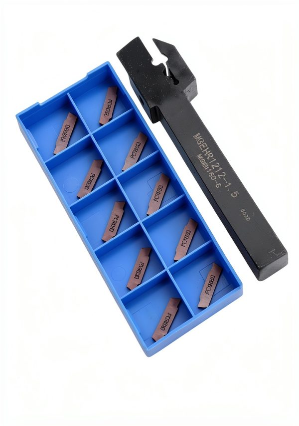 UrbanHui 12pcs Lathe Grooving Tool Holder Kit with Carbide Inserts-1