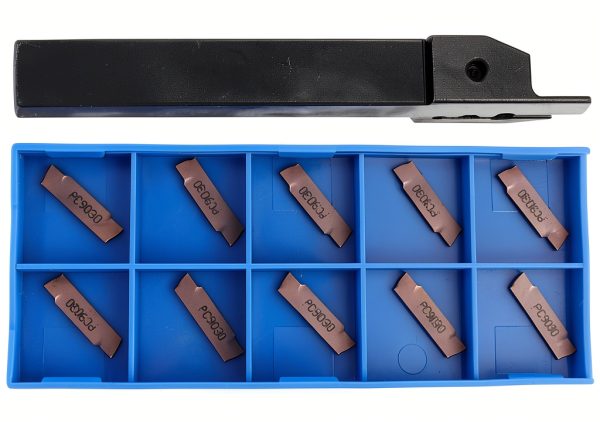 UrbanHui 12pcs Lathe Grooving Tool Holder Kit with Carbide Inserts-3